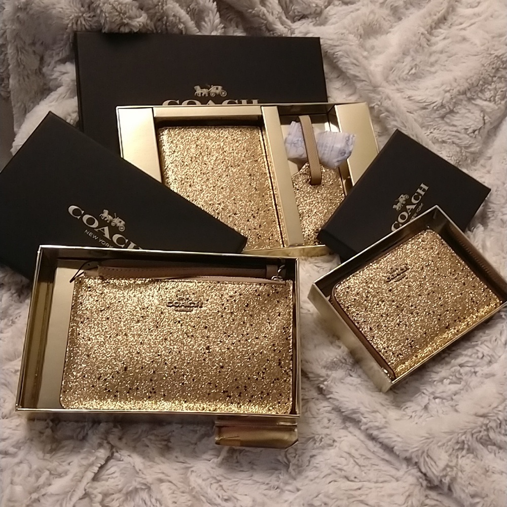 ✨Host Pick✨ Coach Golden Star Glitter Set *NWT* Very Rare complete set! 😲